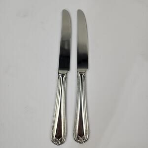 2 Temp-Tations 18/10 by Tara Old World Bead Stainless Butter Dinner Knives